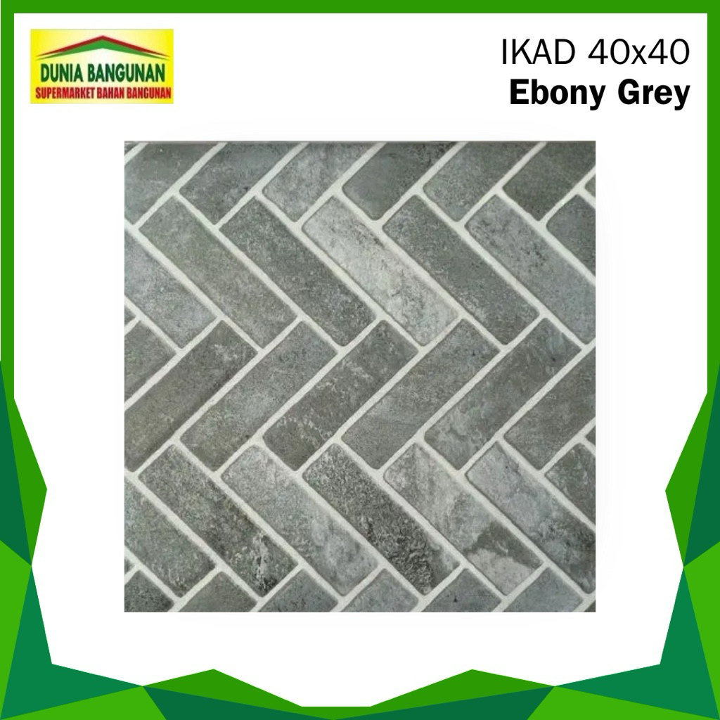 Keramik 40x40 Ikad Ebony Grey Keramik Lantai 40x40