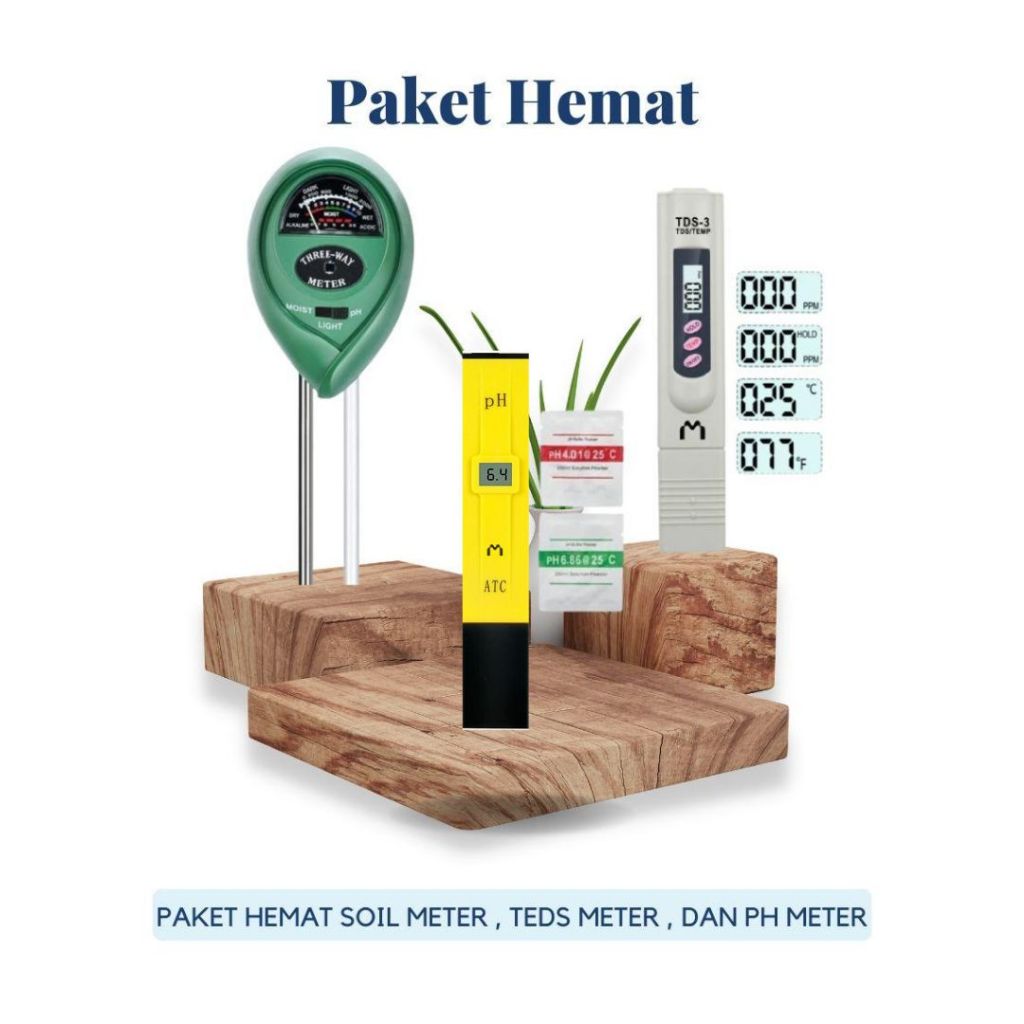 Paket Mediatech  Ph Meter - TDS - Soil Meter/alat Ph Tanah - G005