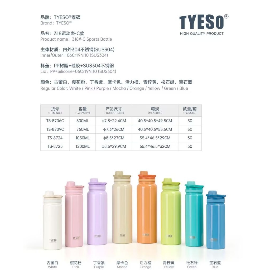 Tyeso Rainbow Colour / Botol Minum Tyeso / Tyeso tumbler Original