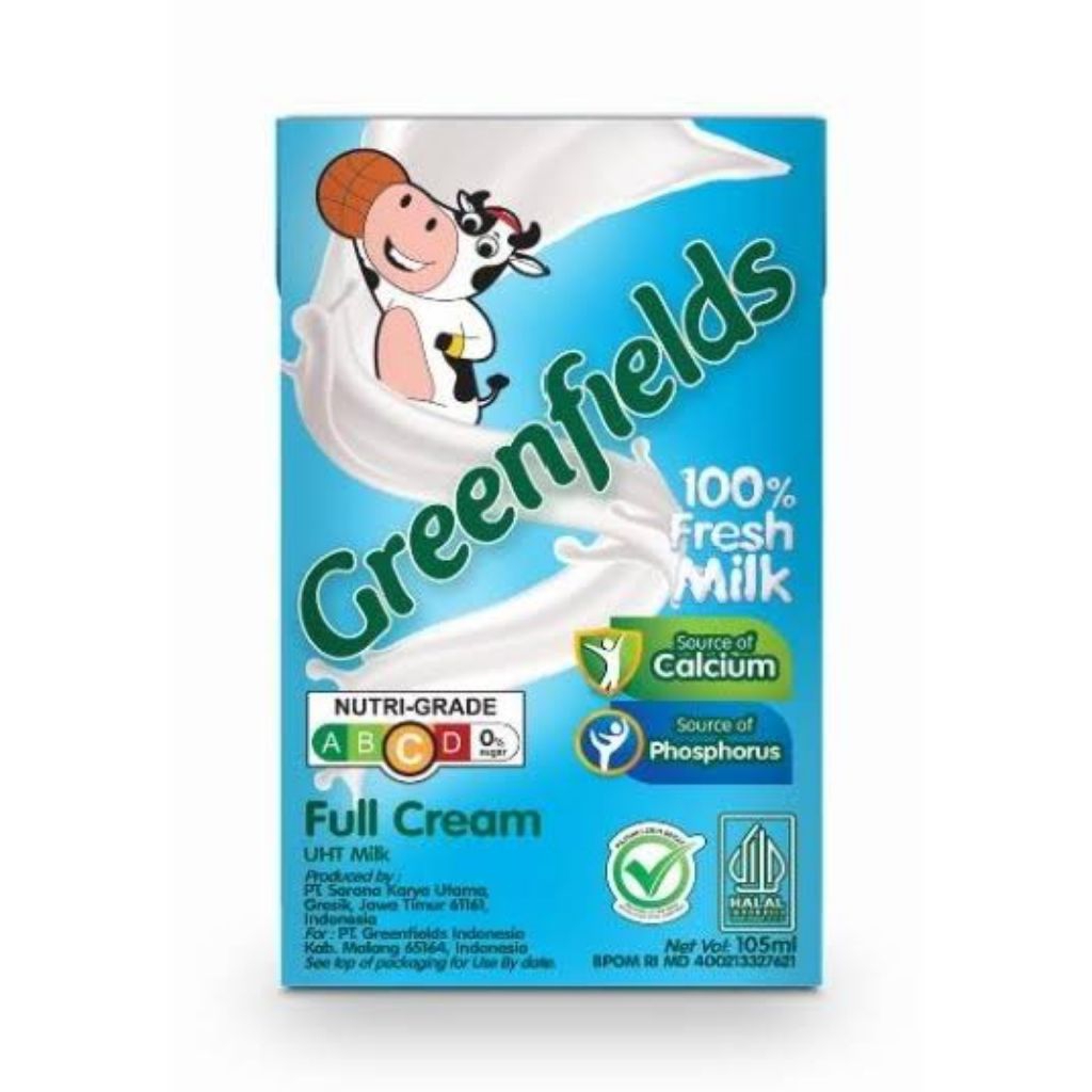 

Greenfields susu uht fresh milk fullcream 105ml