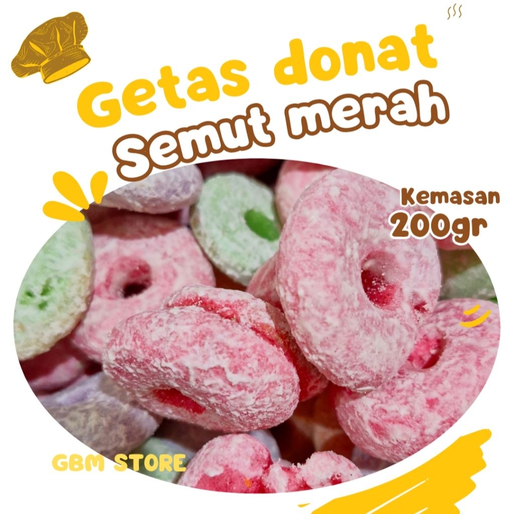 

Getas Manis Donat Warna Warni 200gram Getas Kering Ladu Manis Bidaran Manis