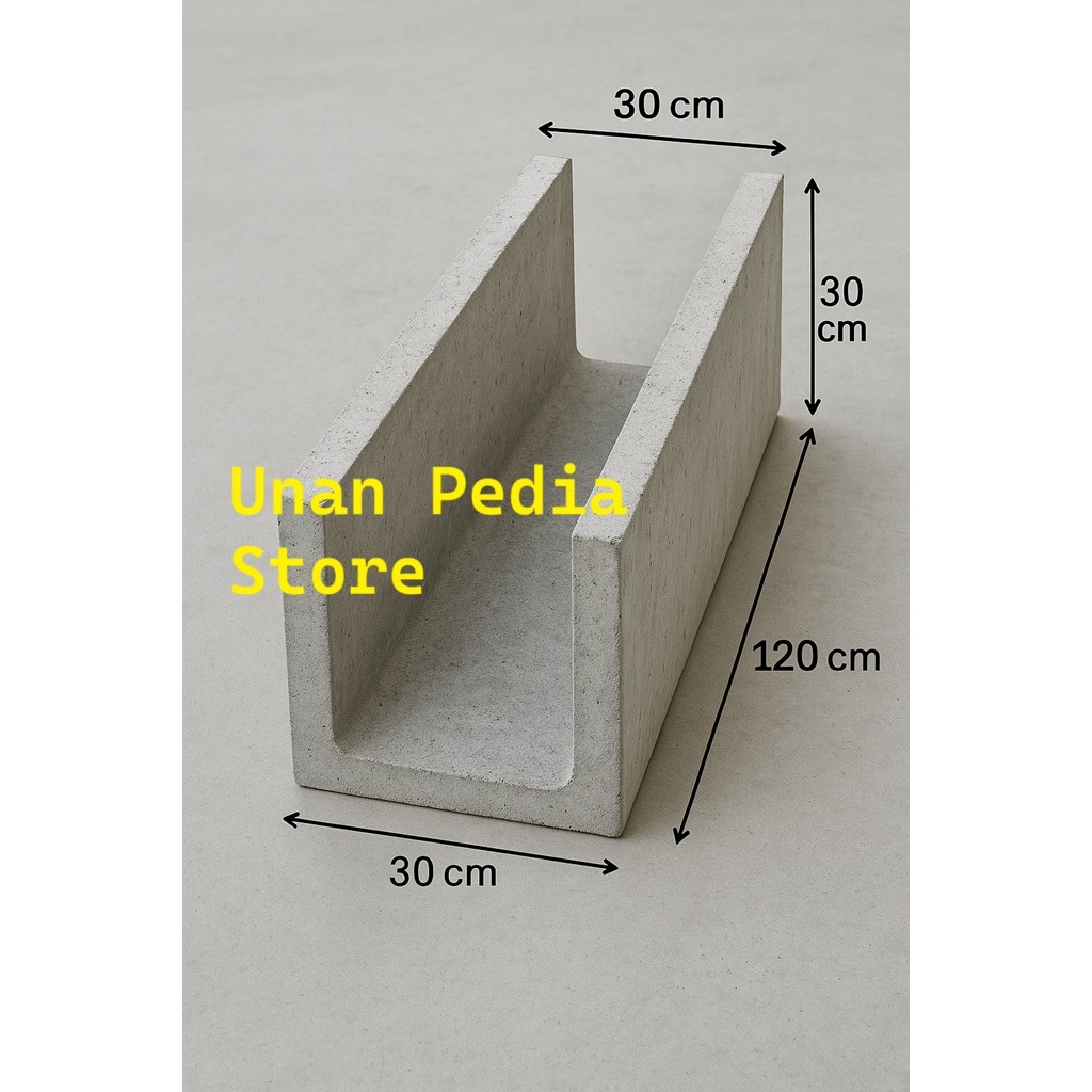 Cetakan Uditch 30x30x120 cm - Cetakan Precast U-Ditch Beton - Cetakan Beton U