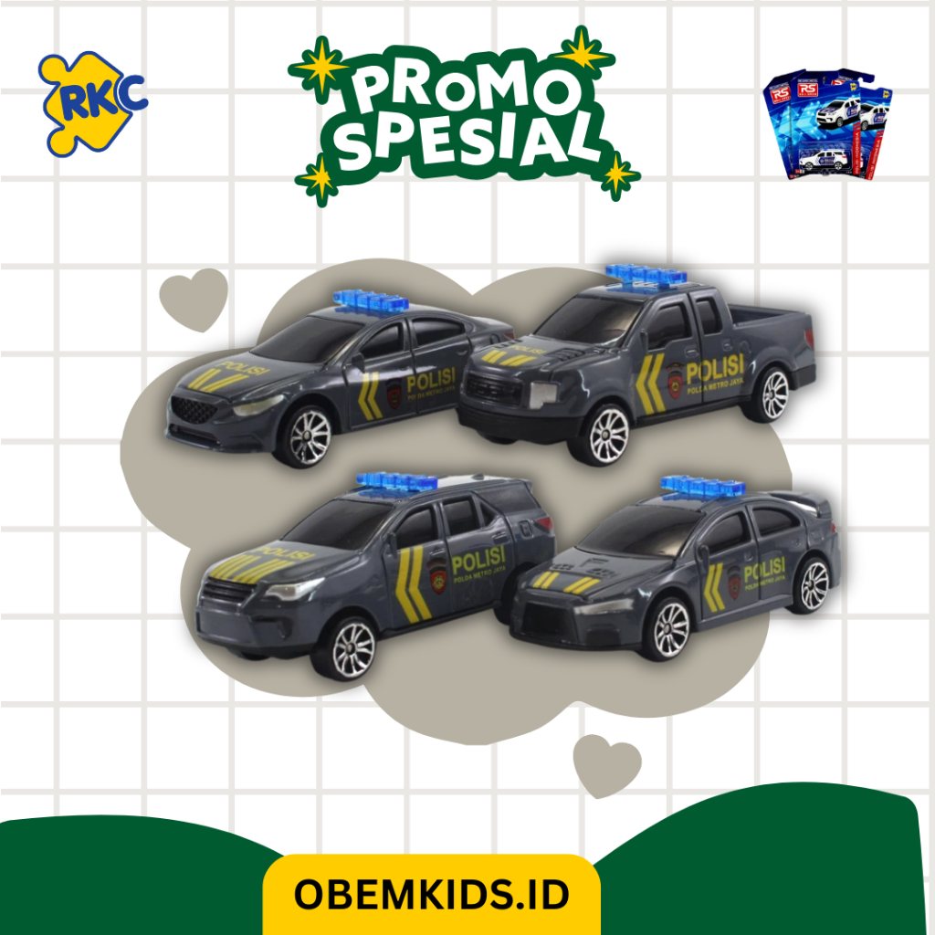 [COD] MAINAN MOBIL POLISI DIECAST 1:64 METAL INDONESIA - DIE CAST MOBIL POLISI SABARA-ROLLSPEED 1:64