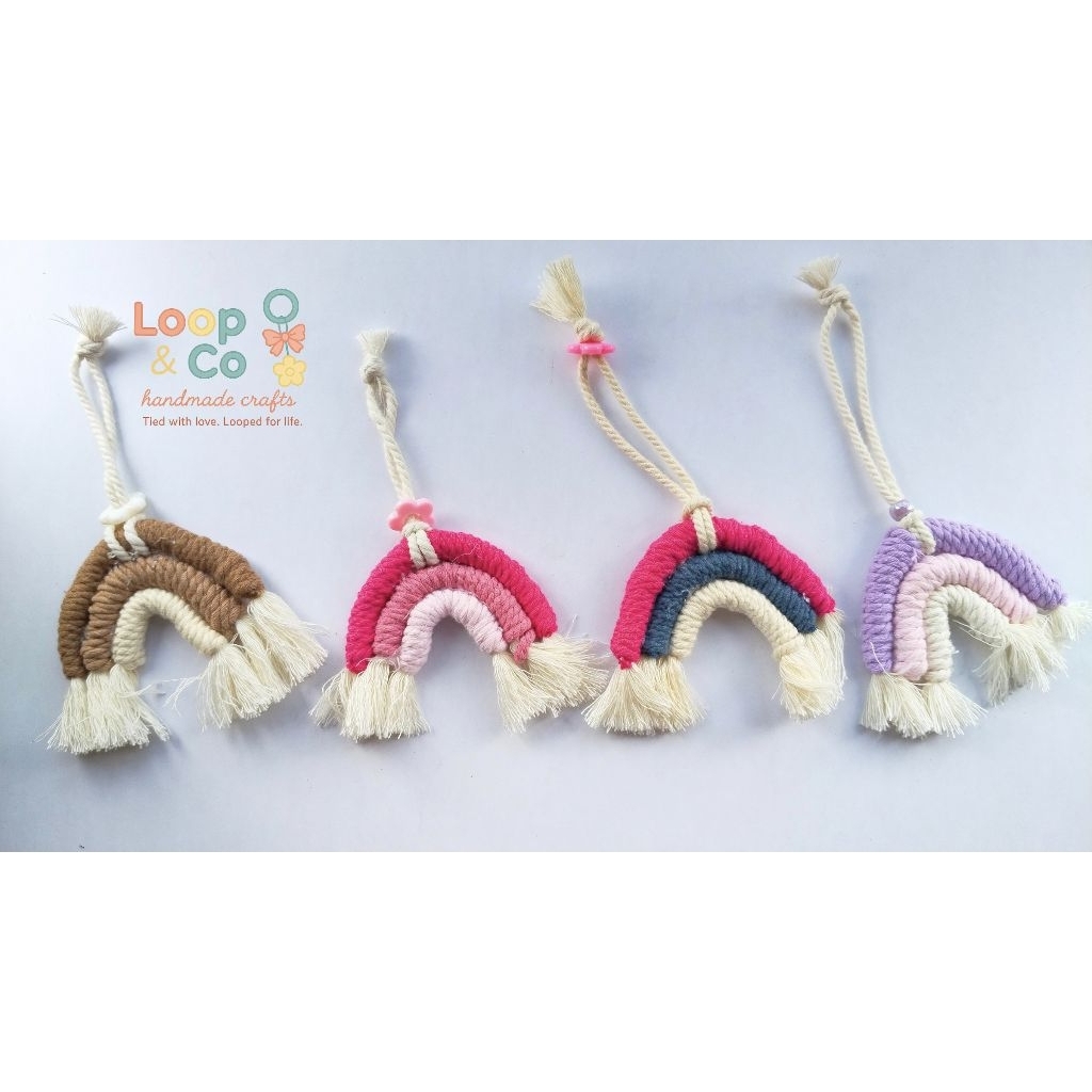 bagcharm rainbow | gantungan macrame | rainbow macrame keychain| gantungan tas rainbow aestetik