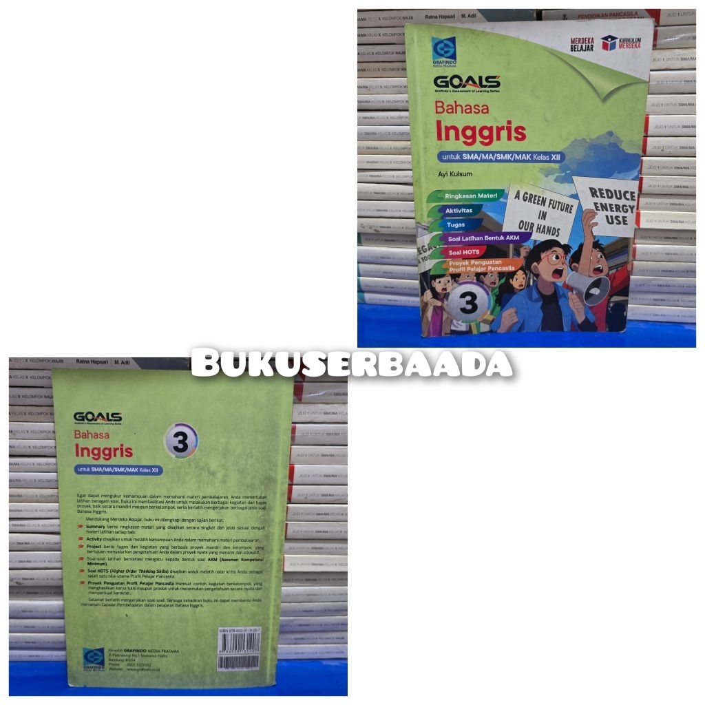 BUKU BEKAS GRAFINDO - GOALS BAHASA INGGRIS KELAS 3 SMA KURIKULUM MERDEKA