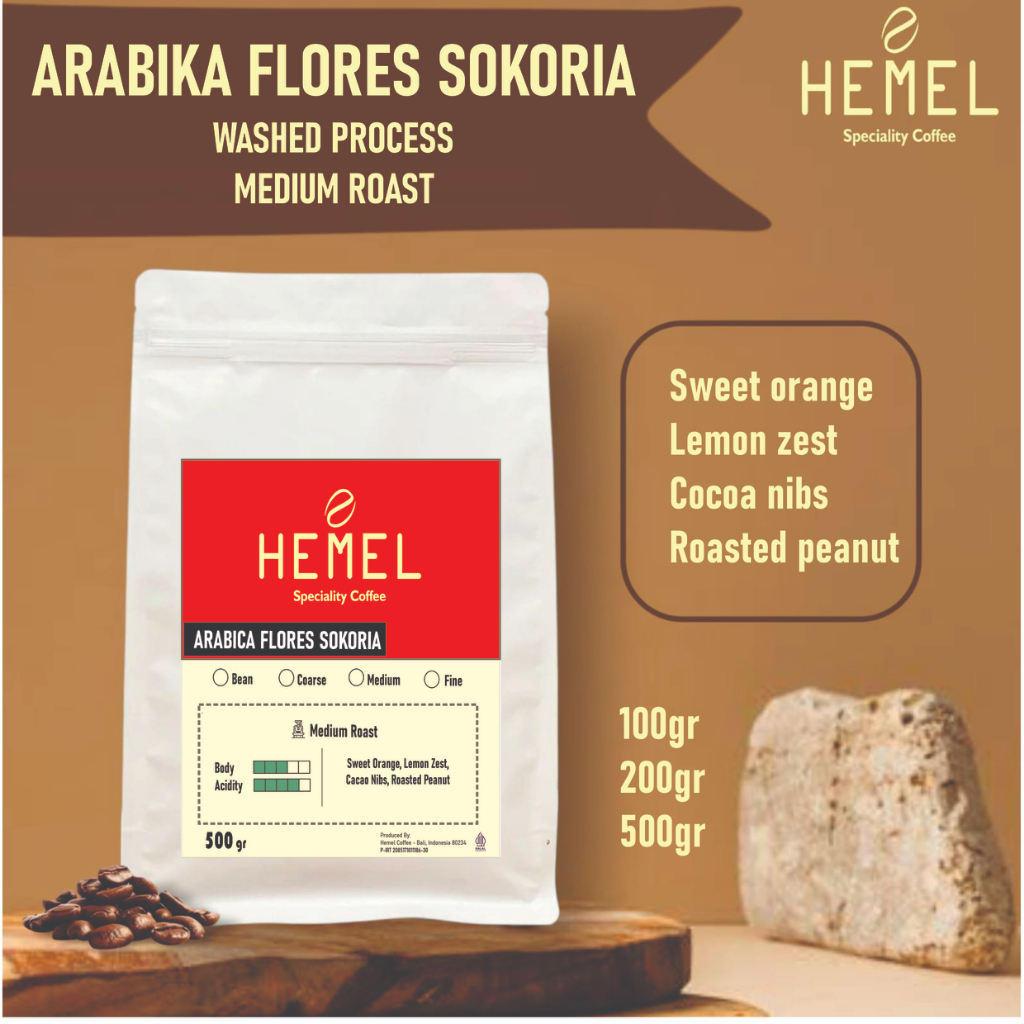 

Hemel Coffee - Kopi Arabika Flores Sokoria Specialty – Biji Kopi & Bubuk 500gr / 200gr / 100gr