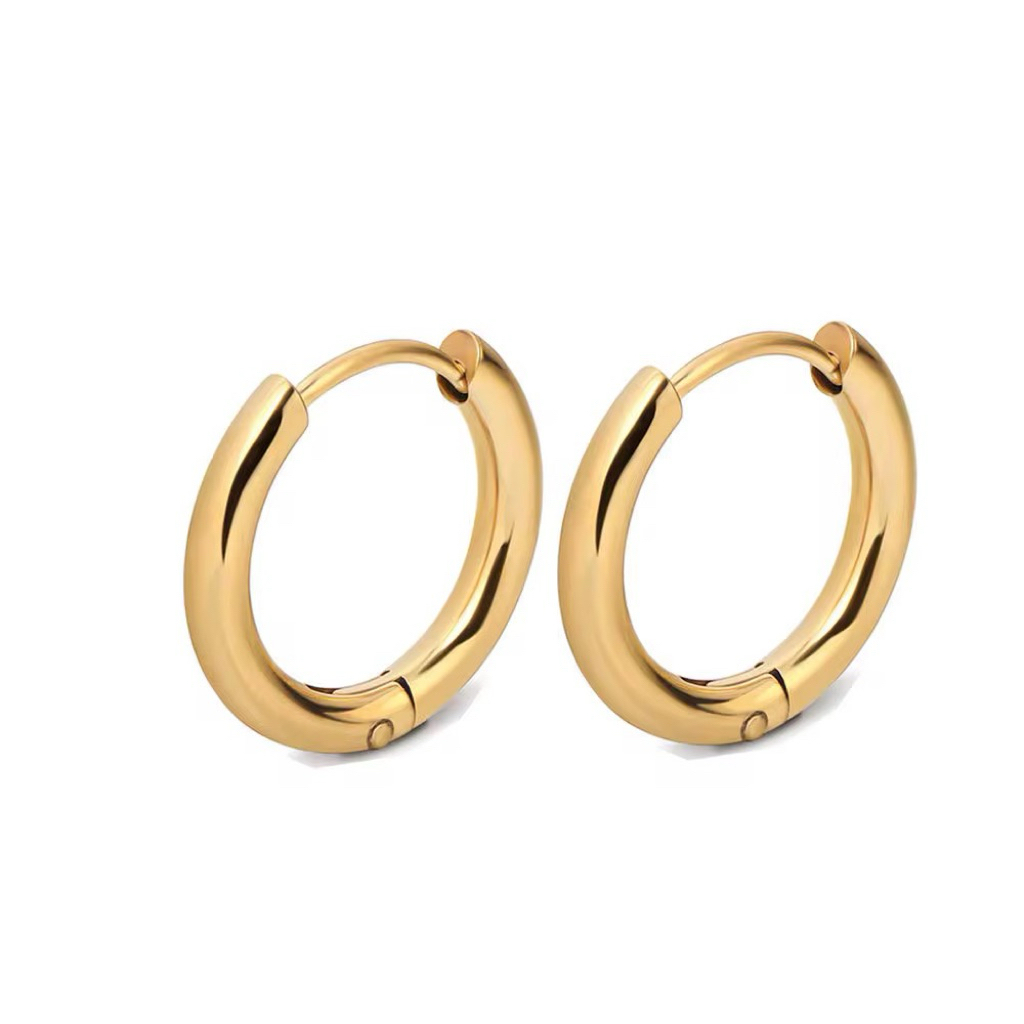 anting jepit hoop kecil titanium
