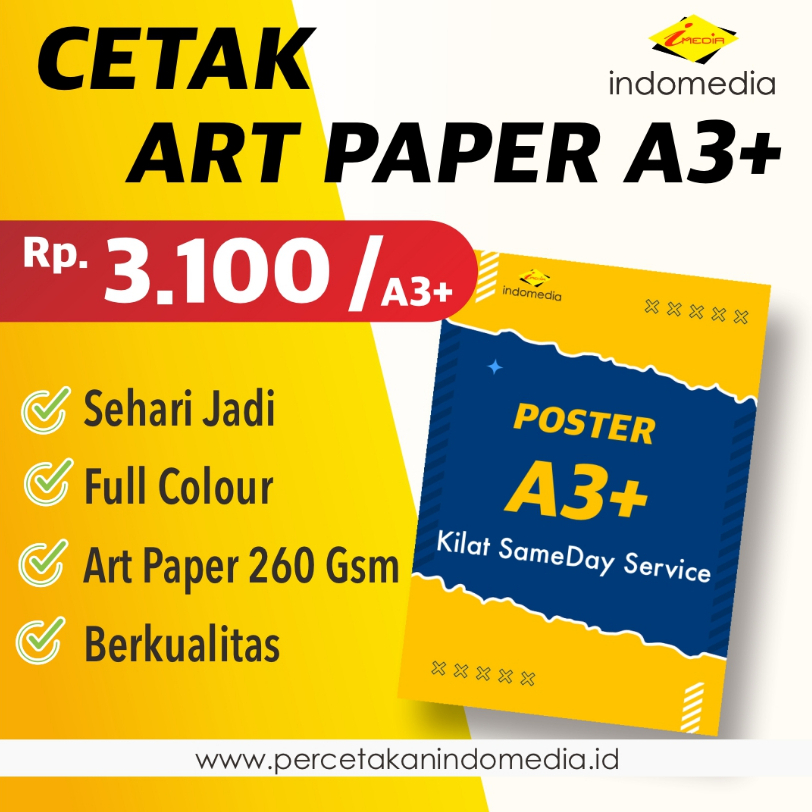 

CETAK A3+ SATU HARI JADI II POSTER TEBAL 260GSM