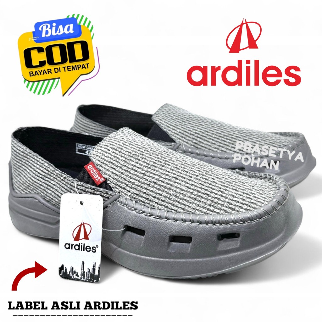 Sepatu Ardiles Slip On Pria Oxxyon Abu Original - Slip On Ardiles Pria