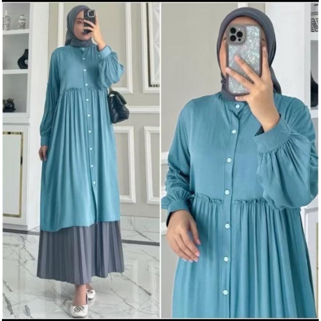 tunik by ZALFA OUTFIT/baju atasan wanita muslim tunik basic polos rayon twill premium
