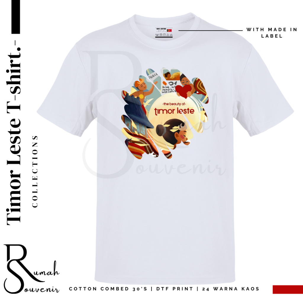 Produk Kaos Souvenir Timor Leste Baju Oleh Oleh Dili White Edition Tshirt Katun Ada Made in Model 2