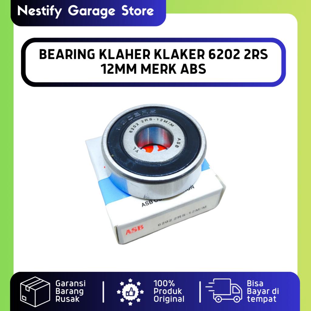 BEARING LAHER LAKER 6202 2RS 12MM VELG RCB BRT DEPAN JUPITER PNP AS HONDA CB 100 125 GL 100 125 PRO 