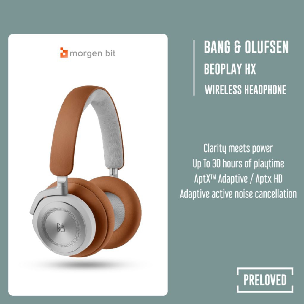 Bang & Olufsen Beoplay HX Over-ear Wireless Headphones - Hitam Anthracite, Gold Tone, Timber