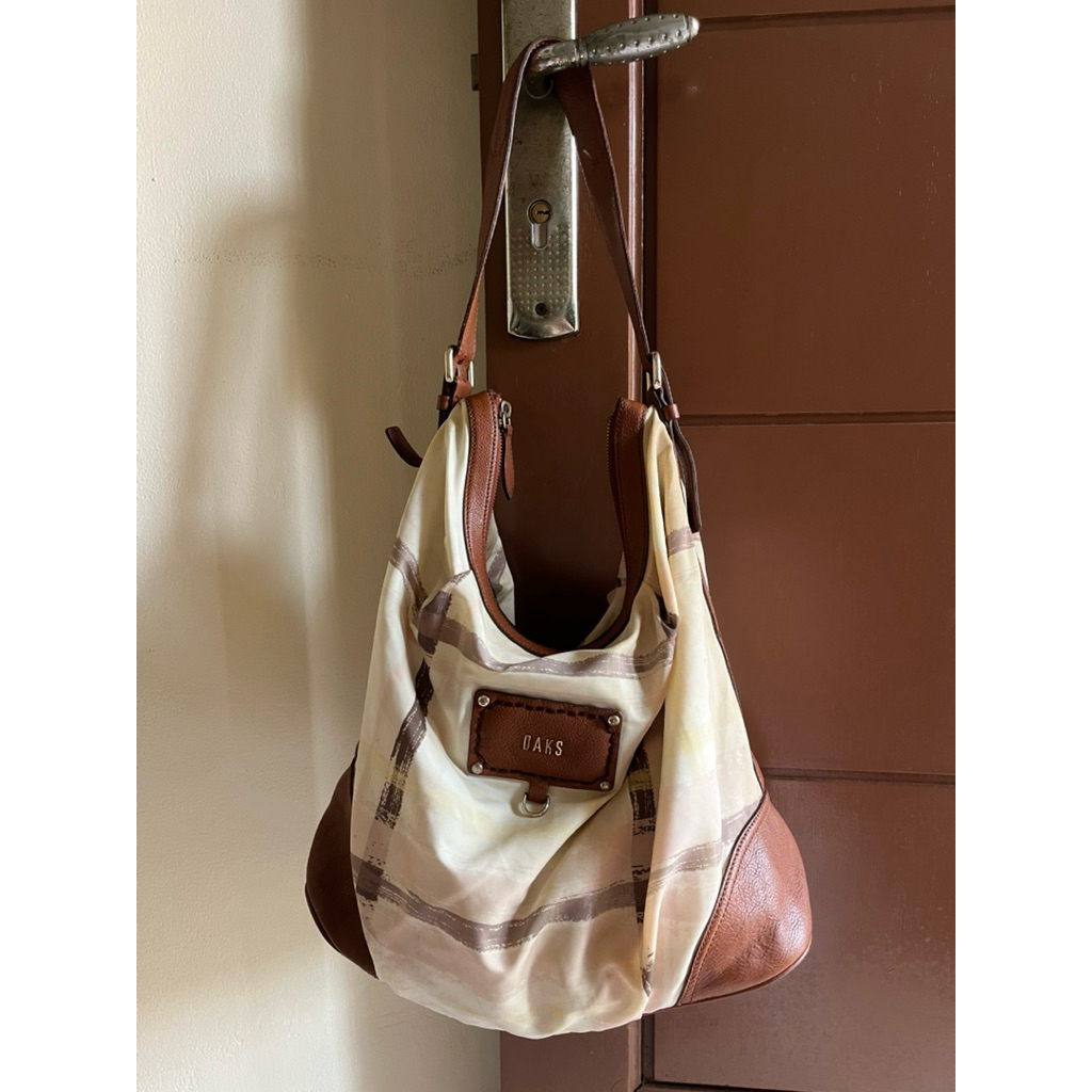 Tas Preloved Hobo Bag Kulit Asli Mix Nylon Daks