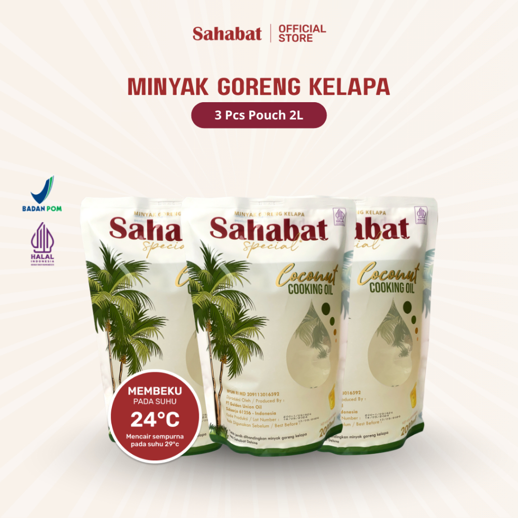 

[PAKET HEMAT] 3pcs - Sahabat Special Minyak Goreng Kelapa 2L Pouch - Coconut Cooking Oil | 2 Liter Pouch