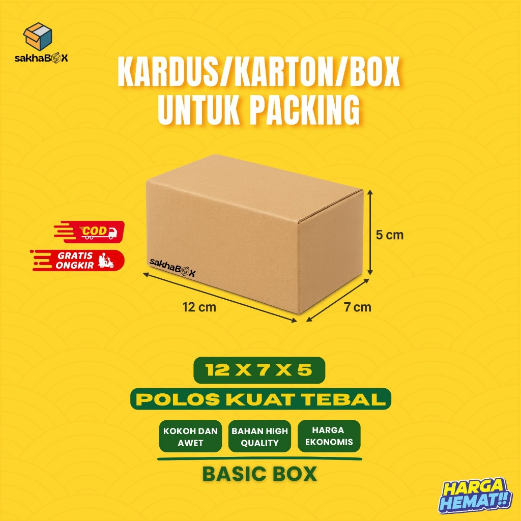 

Kardus Paking Karton Box 12 x 7 x 5