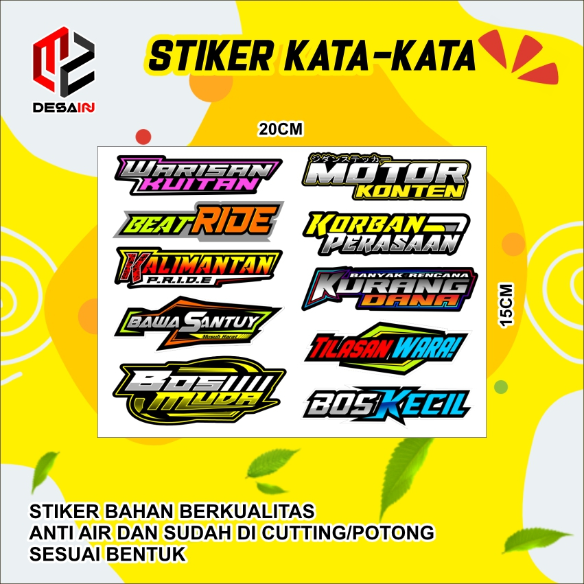 

STIKER KATA KATA CETAK CUTTING