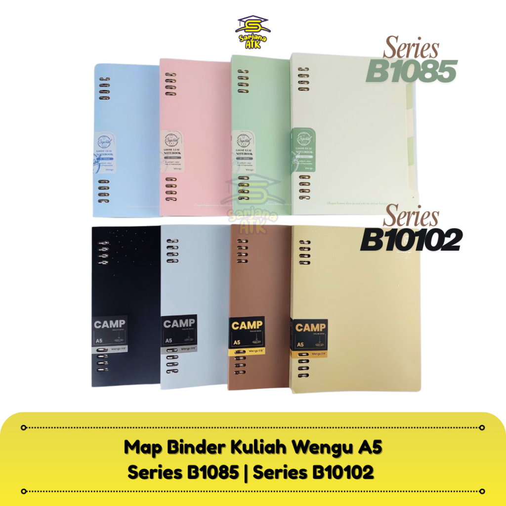 

Binder Kuliah Fancy A5 Wengu Original Pastel Aesthetic B1085 / Loose Leaf Notebook Natural Series B10102