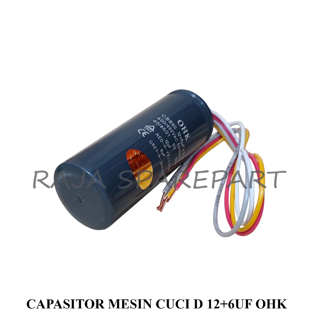 OHK KAPASITOR C126O / CAPASITOR MESIN CUCI D 12+6UF OHK