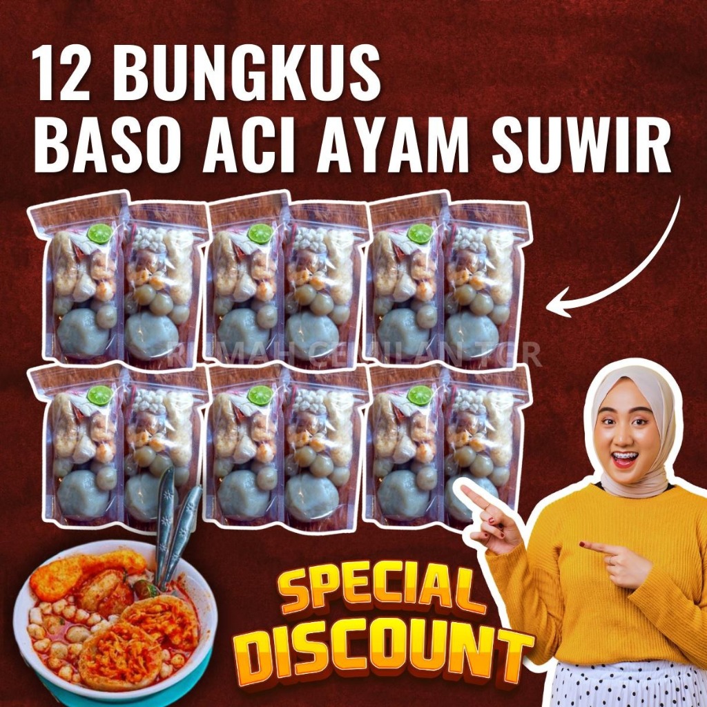 

12 Bungkus Baso Aci Ayam Suwir Hemat Enak Instan
