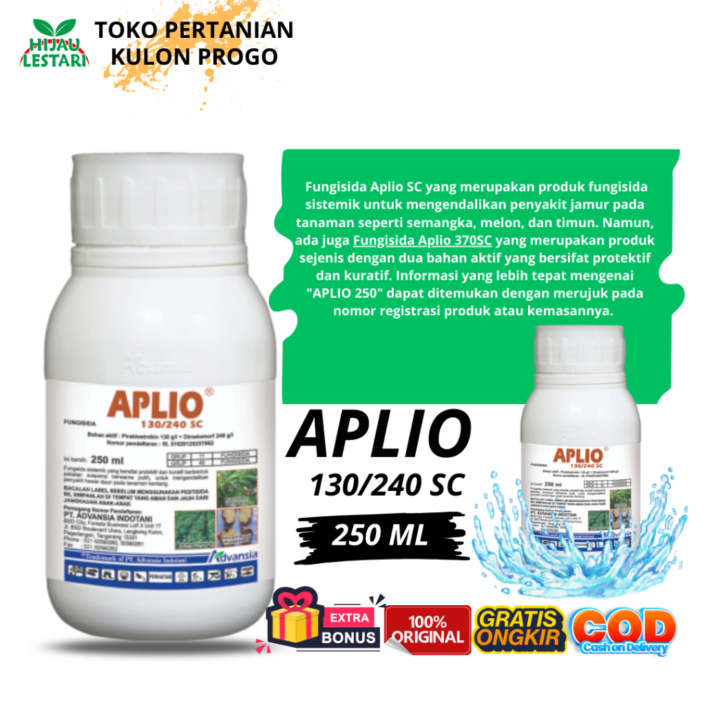 Fungisida Sistemik APLIO 370SC Protektif Kuratif ORIGINAL HIJAU LESTARI