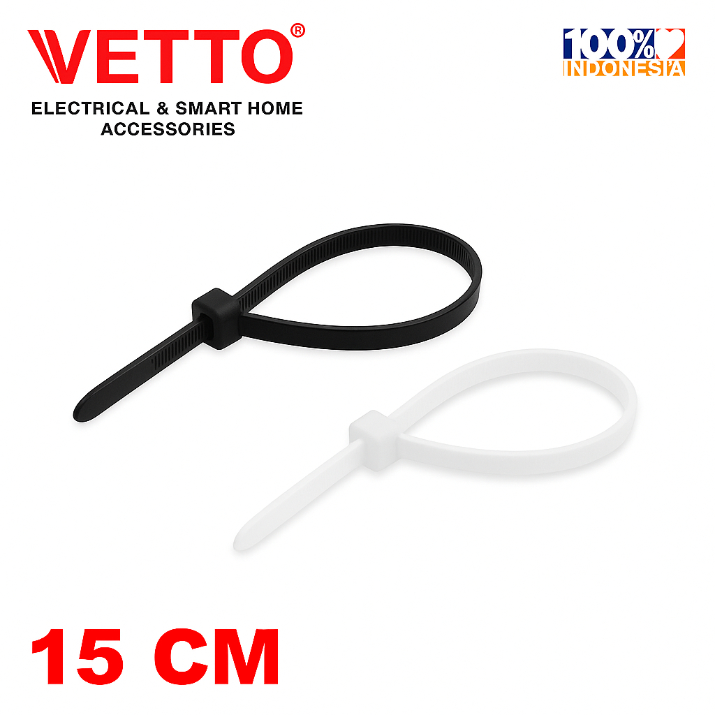 

VETTO Kabel Ties 2,5 x 150mm (15CM) / Cable Tie / Kumis Kucing Isi 50 Pcs