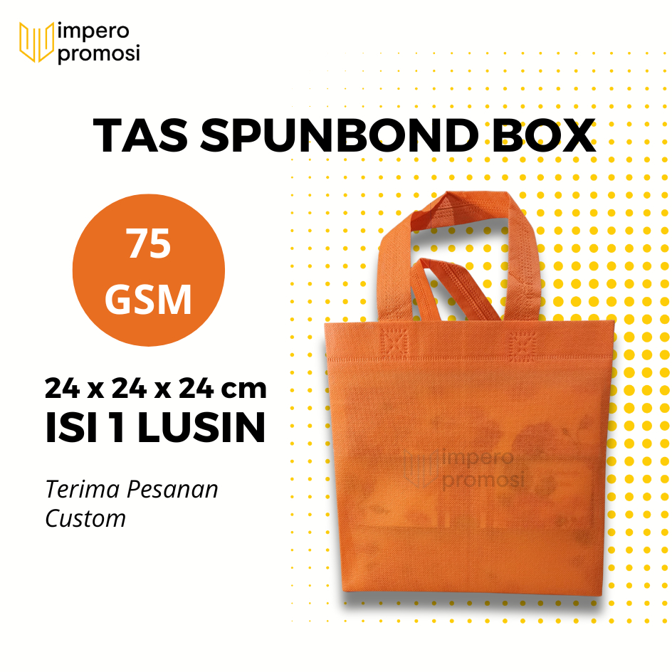 

Impero - GOODIE BAG SPUNBOND BOX 24x24x24/ Harga Lusinan / Kantong Belanja Murah Warna Orange