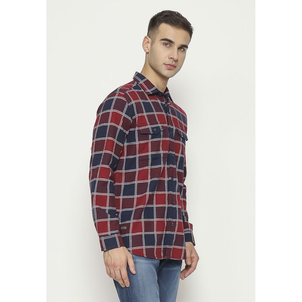 Kemeja Pria LOIS Original Bahan Katun Motif KLL546