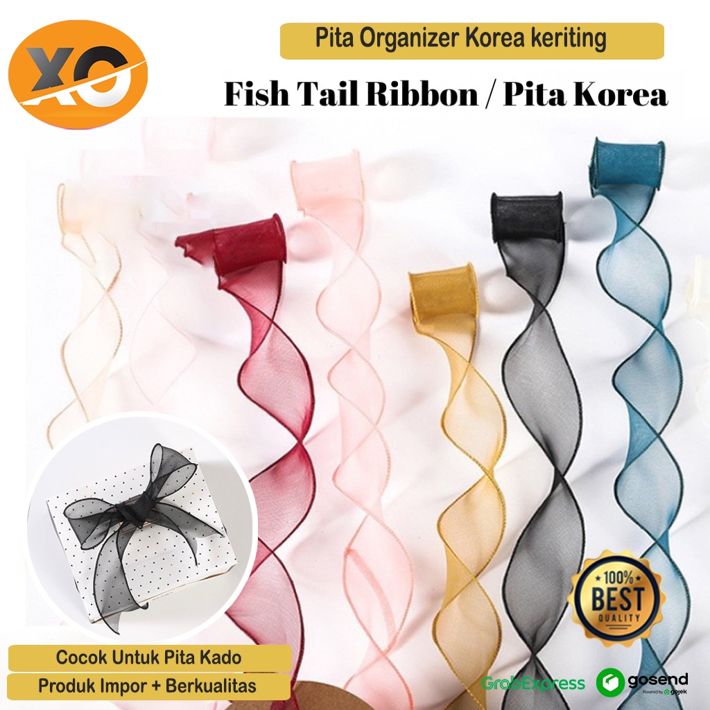 

Pita Hologram Hias Bunga Bucket Cantik Per Meter Pita Dekorasi Hampers Buket Kado Pita Korea Organza Pola Gelombang Fishtail Organizer Korea Keriting Best Quality