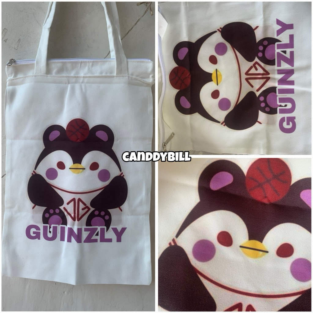 Totebag mascot gmmtv thaienthu raikantopeni tas canvas white/putih