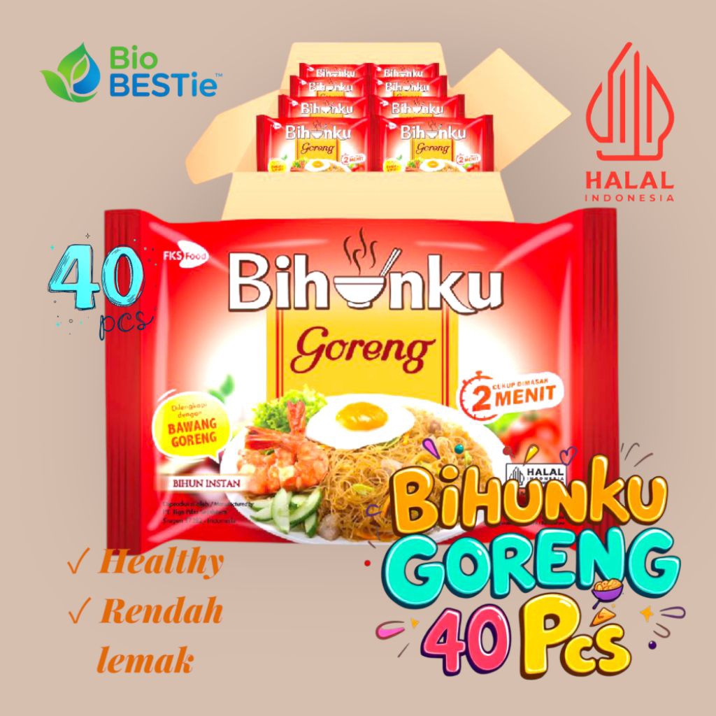 

Bihunku Instant - Goreng - 1 karton - 40 Pcs - 60gr