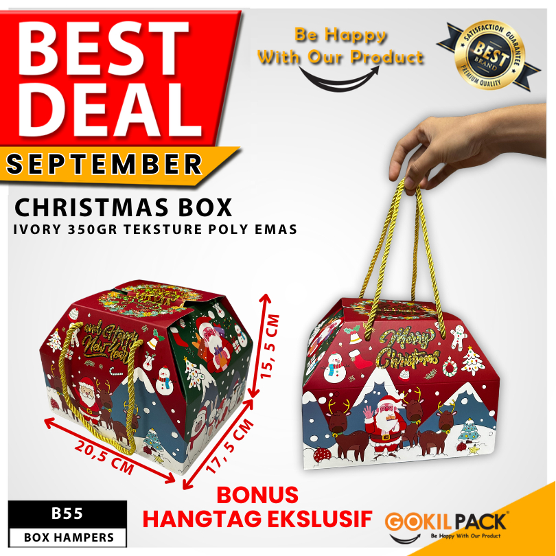 

Kotak Natal|Box Hampers|Gable Box|Kotak Kado| Packaging Natal|B55