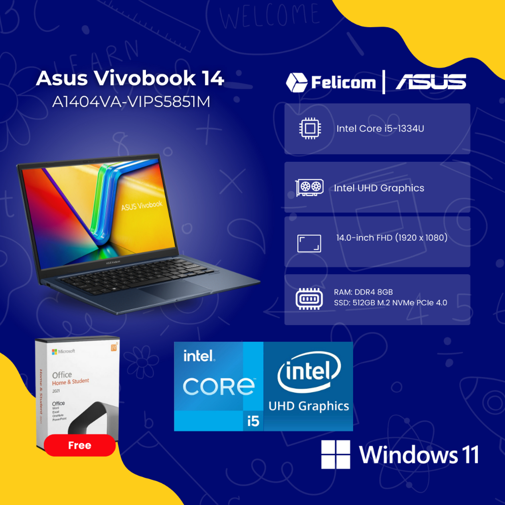 ASUS VIVOBOOK 14 i5 A1404VA-VIPS5851M