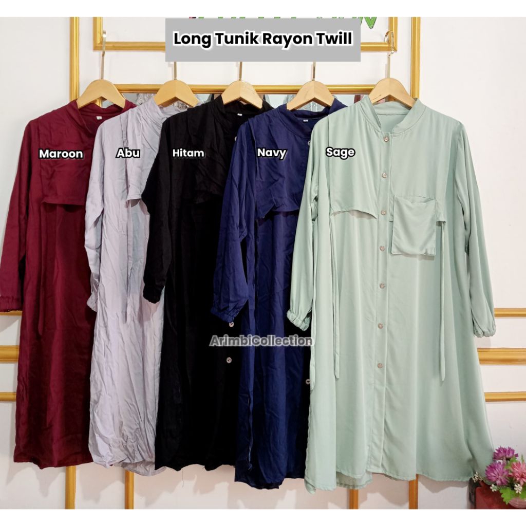 Long Tunik Bahan Katun Rayon Model Tali Samping