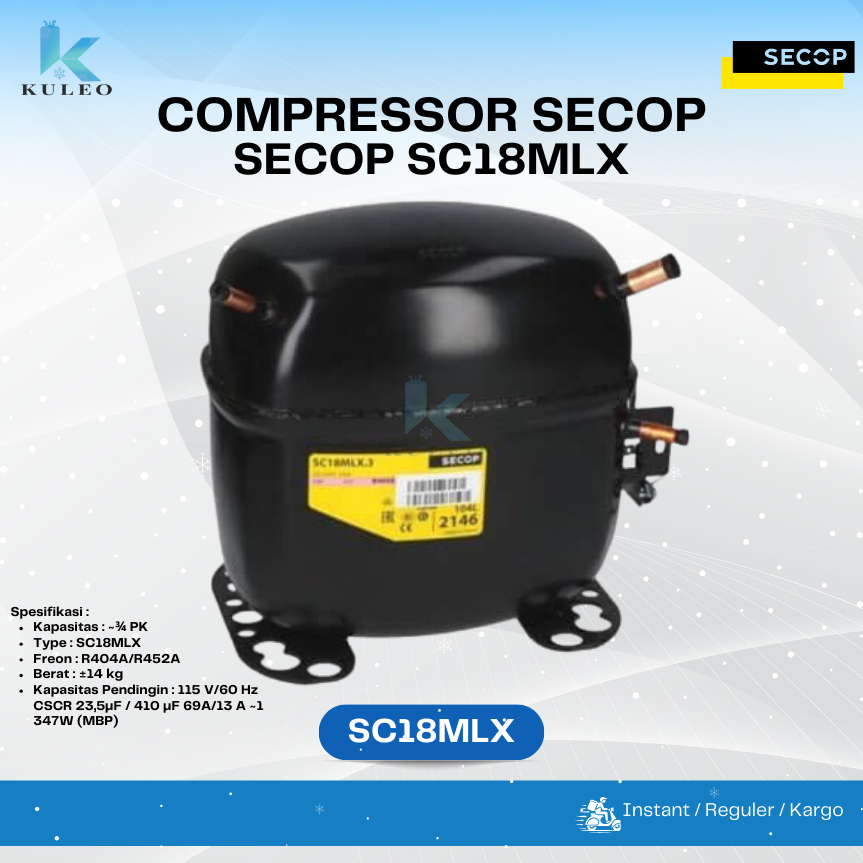 Compressor SECOP SC 18MLX - Kompresor secop sc18mlx - Kompresor 3/4 PK