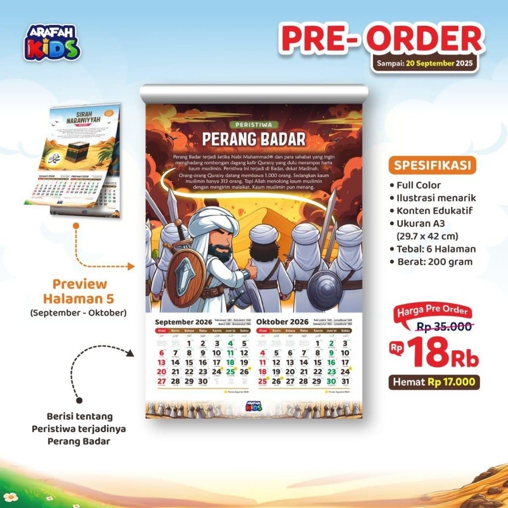 

KALENDER ANAK SIRAH NABAWIYYAHTAHUN 2026 M / 1447-1448 H