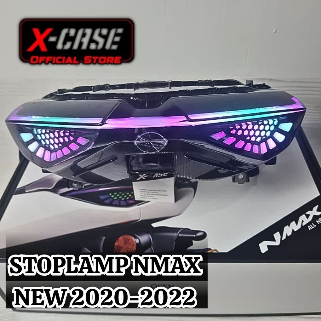 X-Case Lampu Stoplamp Nmax New Rgb Connect To Hp 2020-2022 Stop Belakang Nmax Baru Colorful