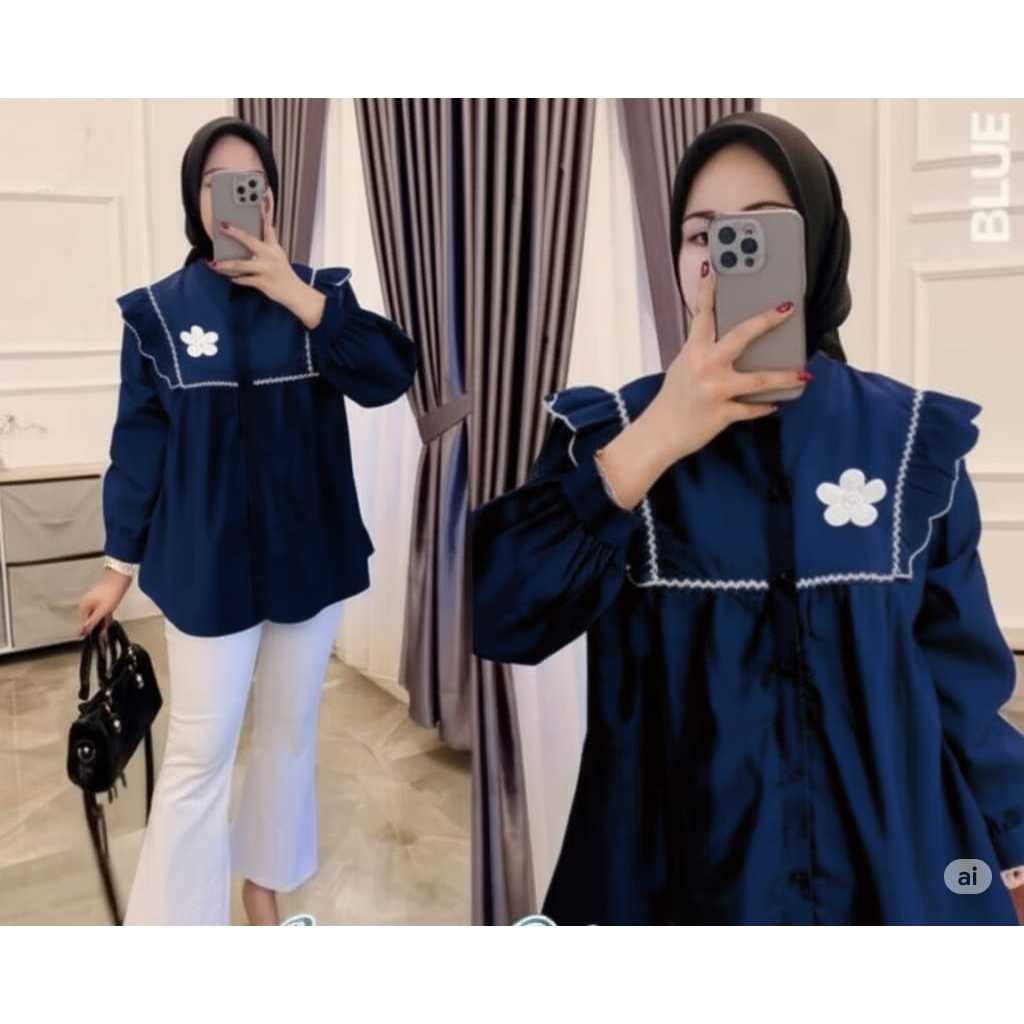 New Blouse Flower / Atasan Flower Wanita / Blouse Wanita