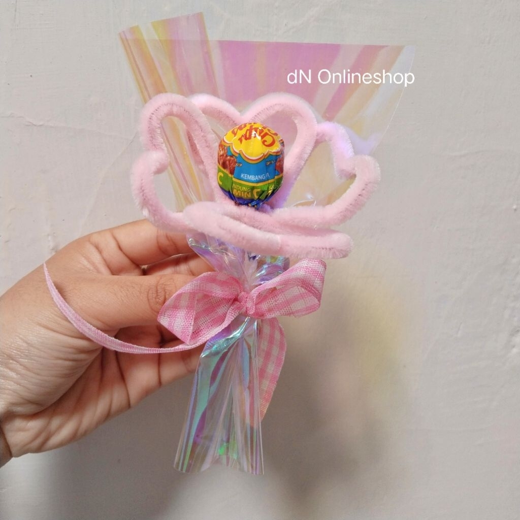 Mini gift buket permen lolipop hadiah buket permen
