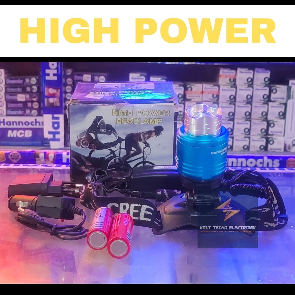 Senter Kepala Zoom Muxindo / Senter Hiking / Senter Sepeda