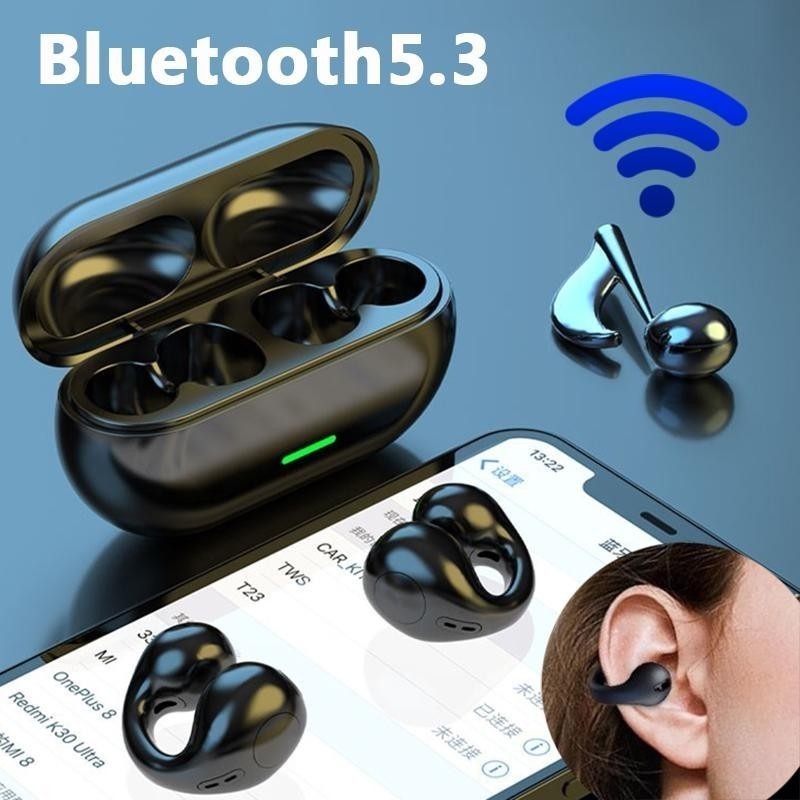Earphone Bluetooth Konduksi Tulang Anting-Anting Headphone Nirkabel Headset Tahan Air TWS Earbud T75
