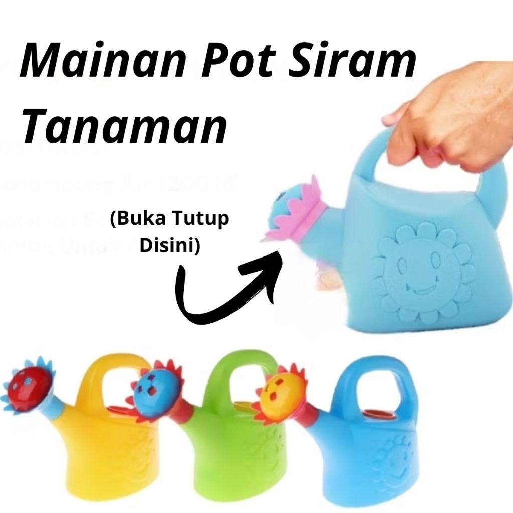 Mainan Anak Alat Penyiram Tanaman Pot Siram Tanaman Desain Bunga Bahan Plastik Aneka Warna POT Can M