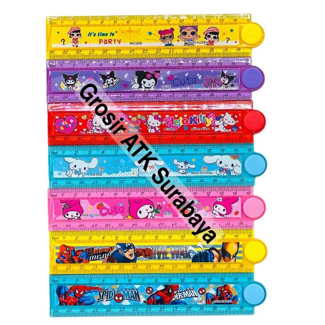 

PENGGARIS LIPAT 30 CM FANCY / Garisan Lipat Fancy Lucu Disney Avenger Superhero Labubu 30 cm