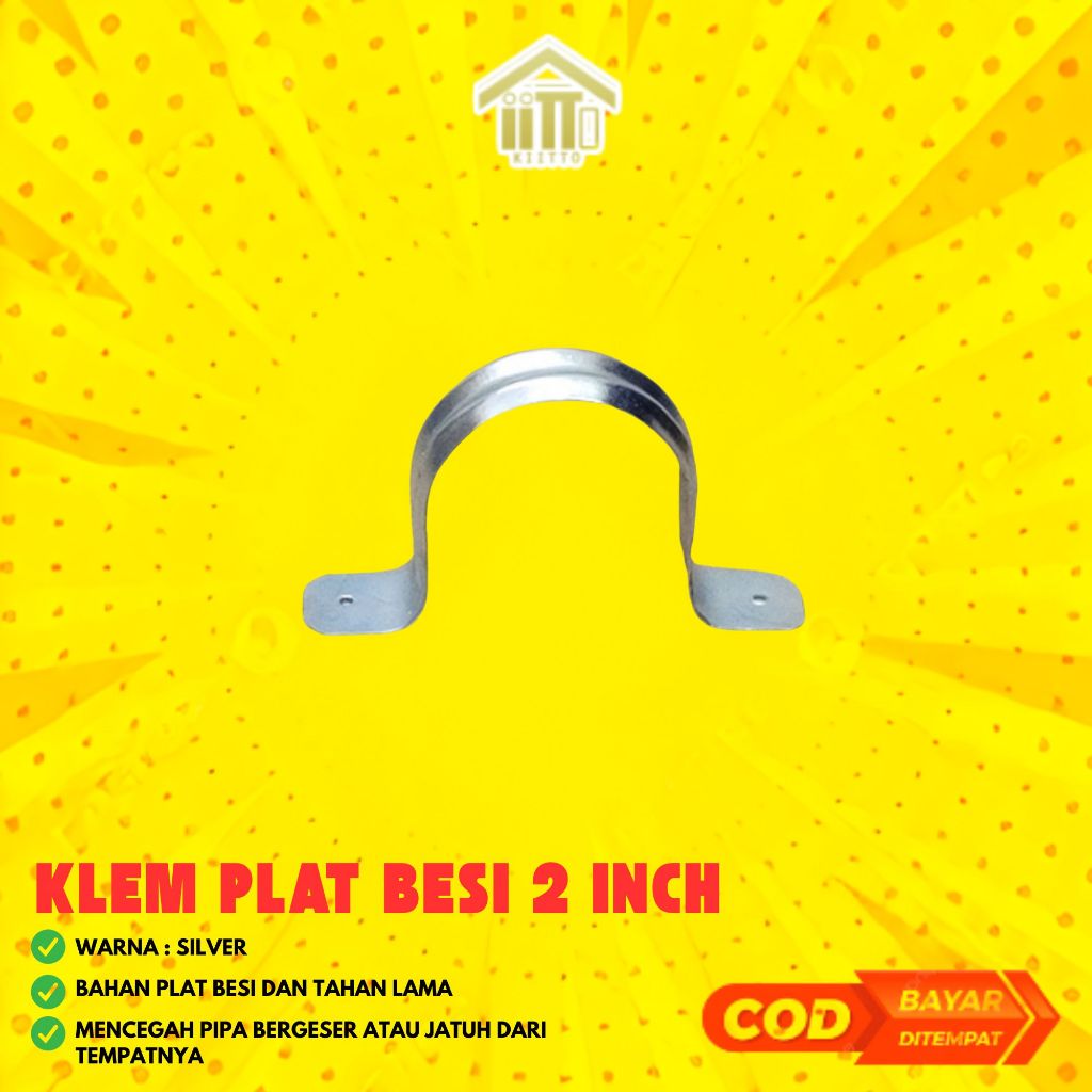 KLEM PIPA PLAT 2 INCH / KLEM BESI 2 INCH / KLEM SENG 2 INCH