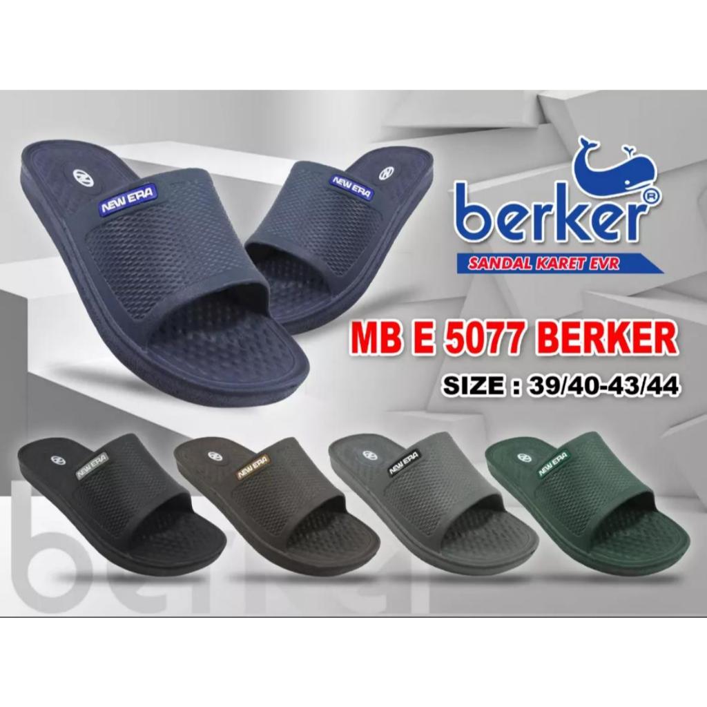 MB E 5077 BERKER / REAL PIC Sandal Selop Slipper Karet Eva Pria Cowok New Era Terbaru / Uk 39-44
