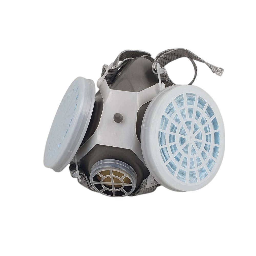 Masker Gas Respirator Kerja Pabrik Cat Lab Half Face with Activated Carbon Filter