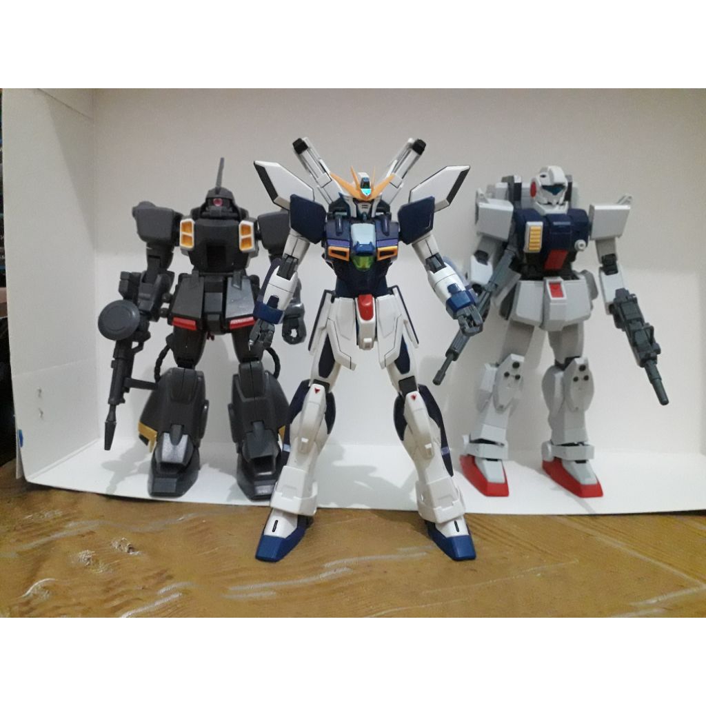 hg body gundam x divider bandai + body blaze zaku hongli + gound gundam kepala g-line