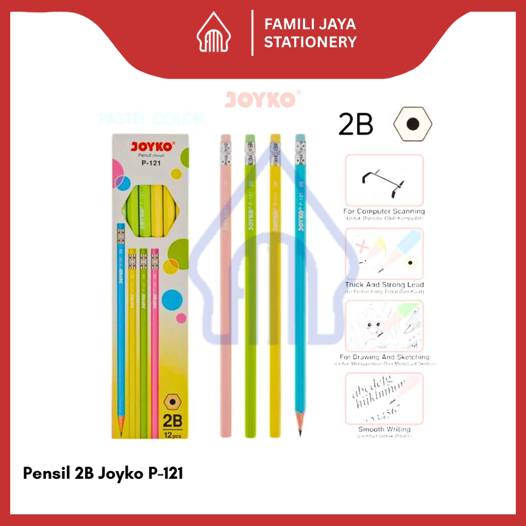 

JOYKO Pencil 2B / Pensil Joyko P-121 2B 1 Pack (12 Pcs)