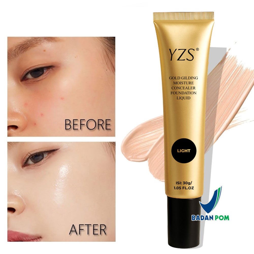 YZS Concealer Foundation Waterproof Alas Bedak Penutup Pori Pori Bekas Jerawat Tahan Lama Glowing