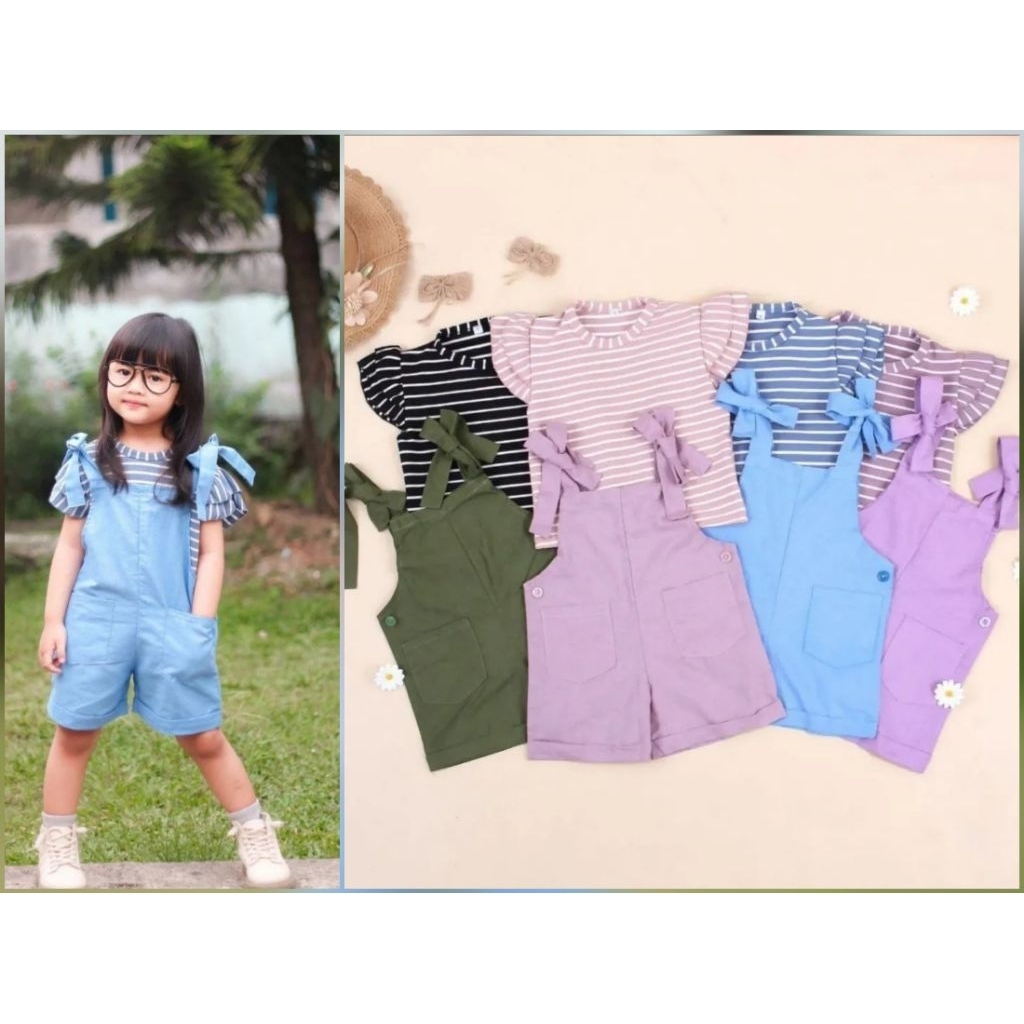 Overall celana +  inner anak perempuan baju kodok